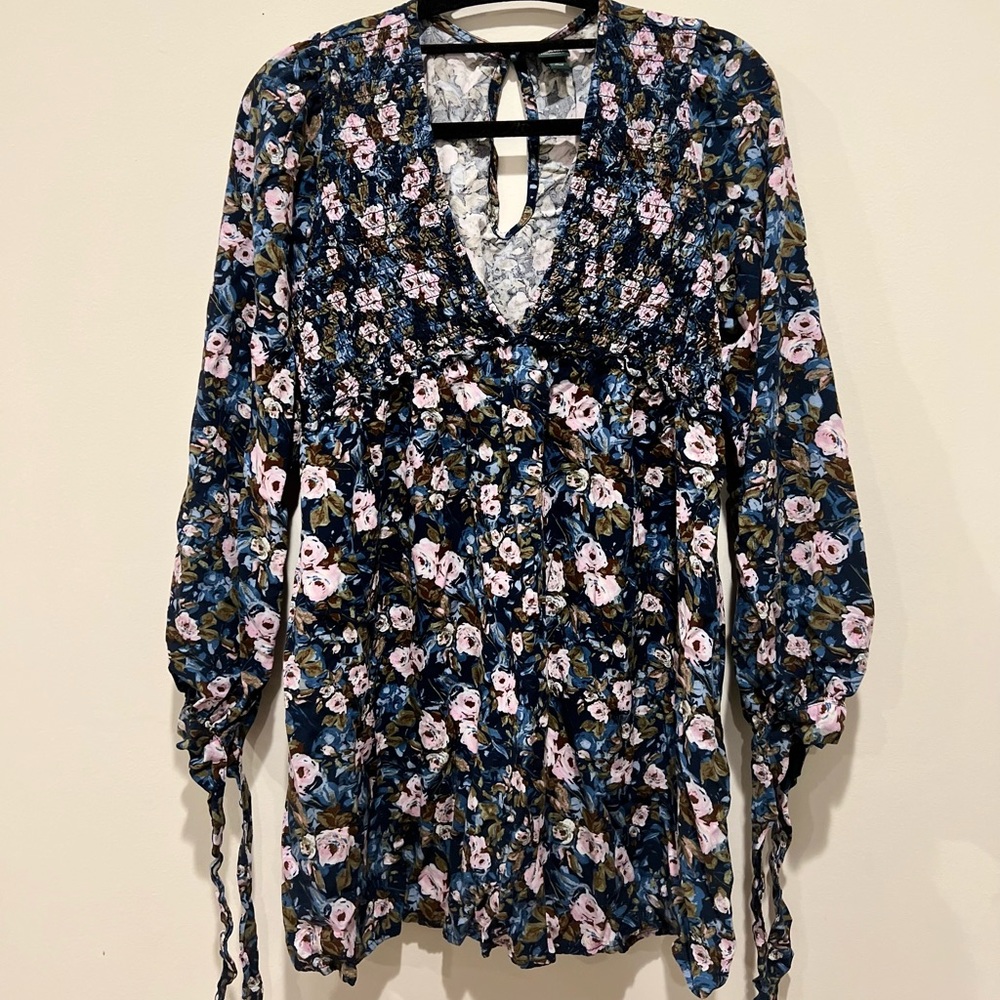 Floral Boho Long Sleeve Mini Dress